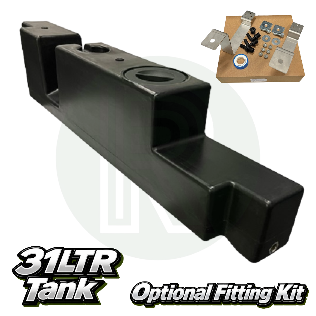 Wydale 31 litre VW T7 Transit Custom underslung water tank with optional vehicle specific mounting and plumbing kit