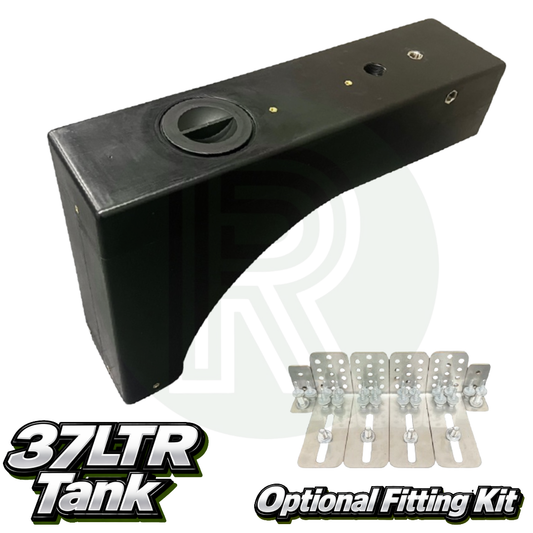 Wydale 37 litre wheel arch water tank with optional mounting and plumbing fitting kit for Transit Custom and VW T7