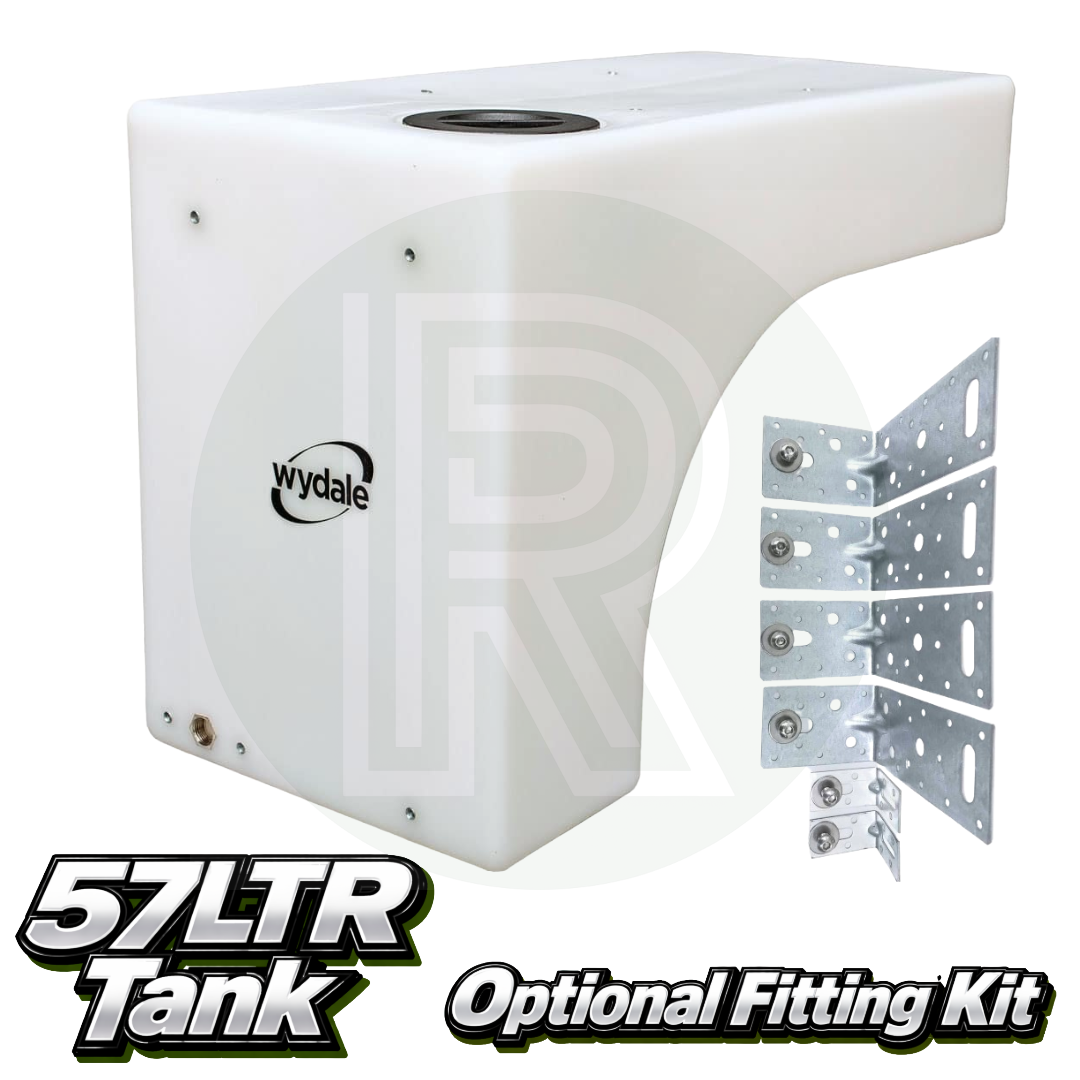 Wydale 57 litre opaque wheel arch water tank with optional steel mounting bracket fitting kit