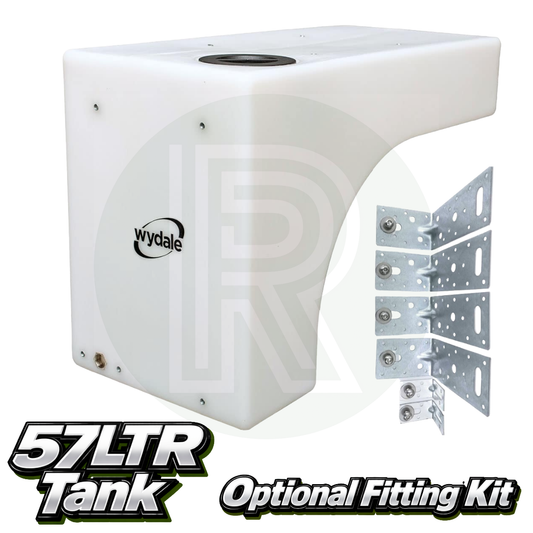 Wydale 57 litre opaque wheel arch water tank with optional steel mounting bracket fitting kit