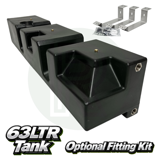 Wydale 63 litre VW Crafter MAN TGE MWB underslung water tank with optional vehicle specific fitting kit