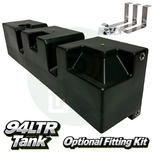 Wydale 94 litre VW Crafter MAN TGE MWB underslung water tank with optional RWD 4x4 mounting and plumbing kit