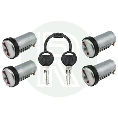 Zadi Vecam replacement short tang door lock kit with 4 lock barrels and 2 keys for new 9000 Series caravan, motorhome and campervan locks