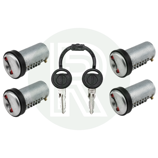 Zadi Vecam replacement short tang door lock kit with 4 lock barrels and 2 keys for new 9000 Series caravan, motorhome and campervan locks