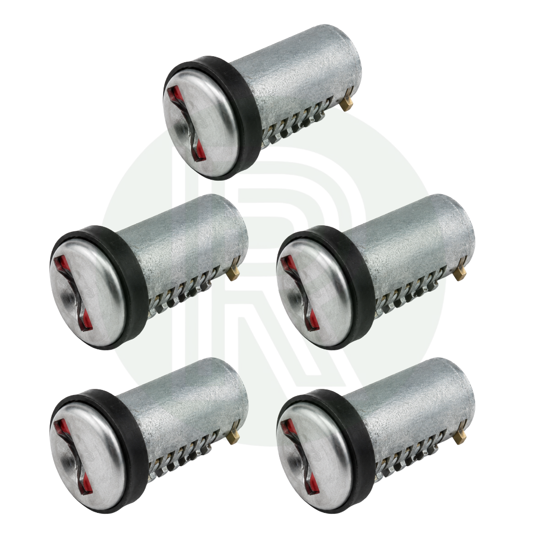 Five Zadi Vecam replacement short tang lock barrels for new 9000 Series caravan, motorhome and campervan door locks