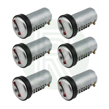 Six Zadi Vecam replacement short tang lock barrels for new 9000 Series caravan, motorhome and campervan door locks
