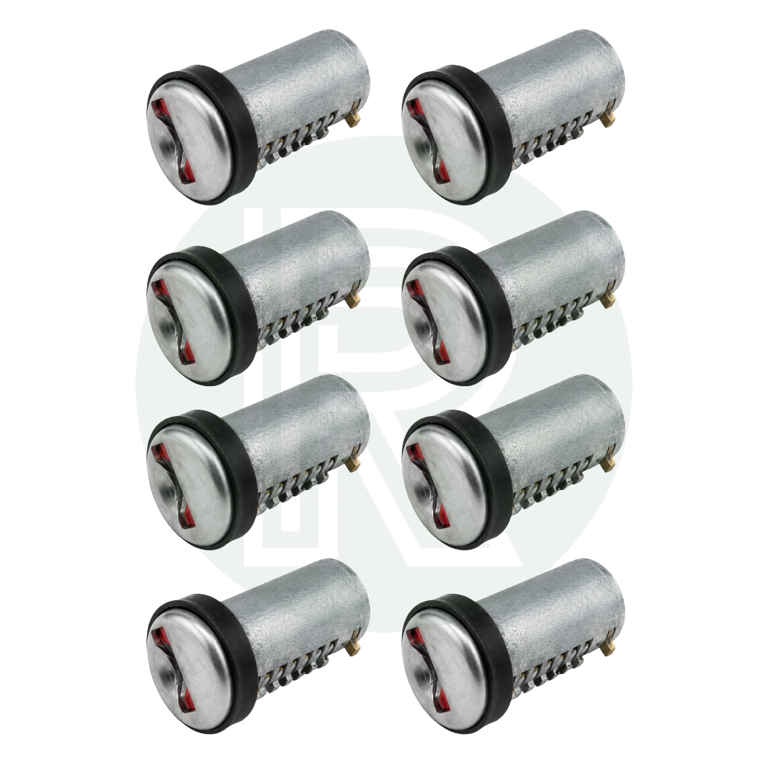 Eight Zadi Vecam replacement short tang lock barrels for new 9000 Series caravan, motorhome and campervan door locks